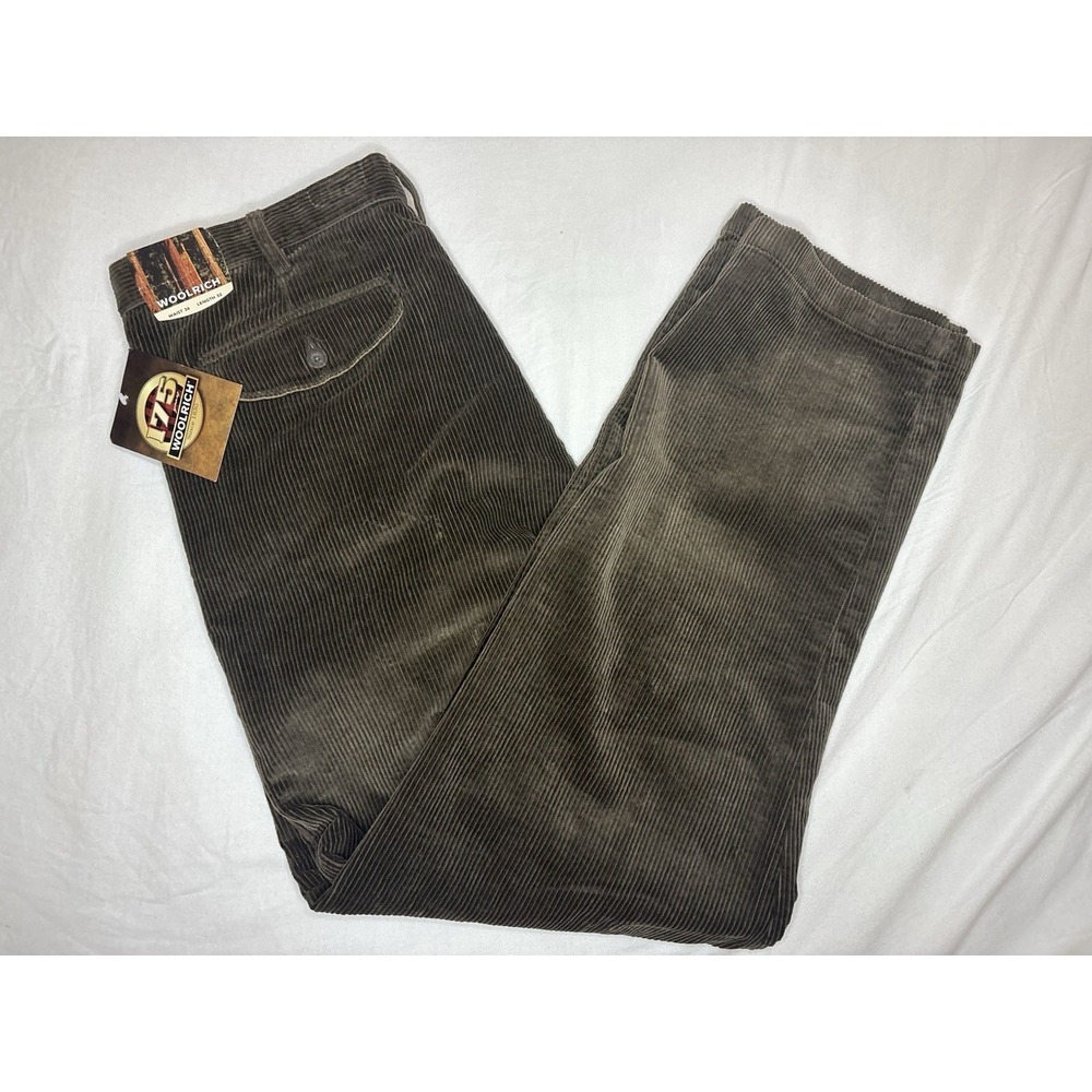 Vintage Woolrich Men's 36x32 Brown Corduroy Dark Loden Cotton Pants NWT 175 Year